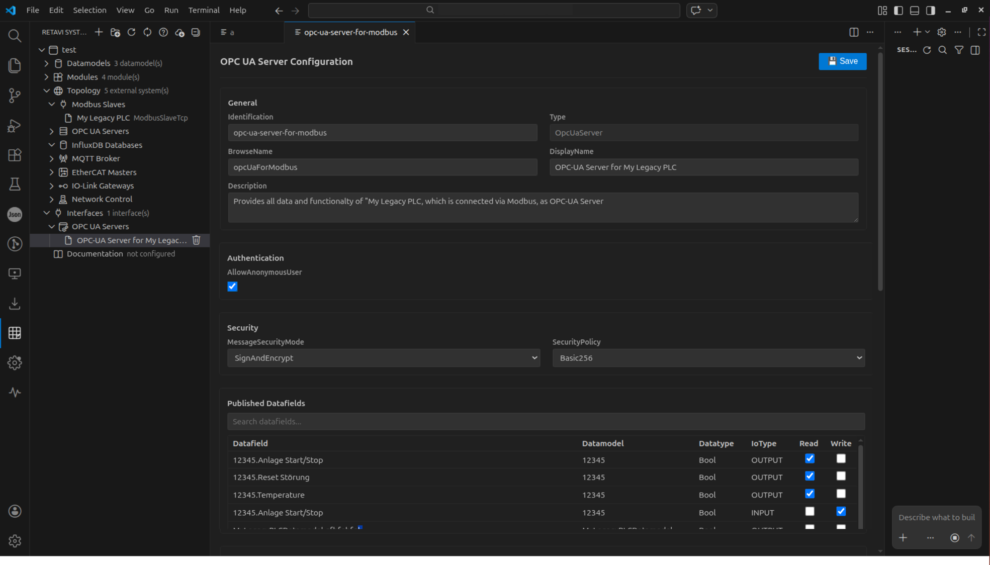 Protocol translation configuration interface in the Cybersecurity Gateway